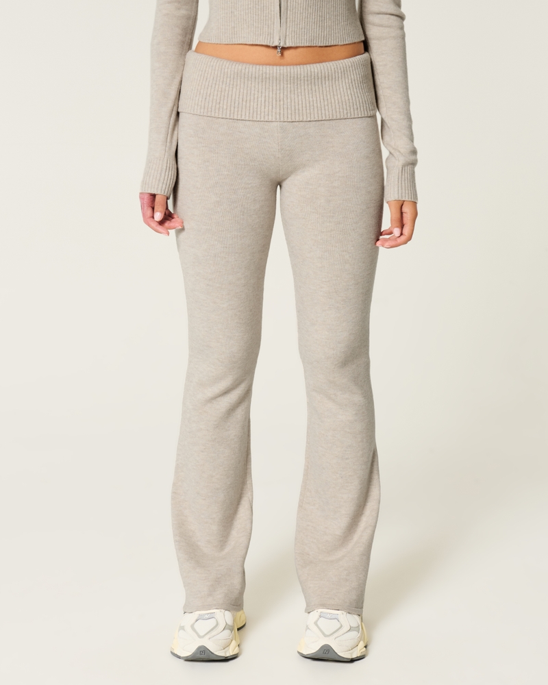Gilly Hicks Cozy Sweater-Knit Foldover Waist Boot Pants