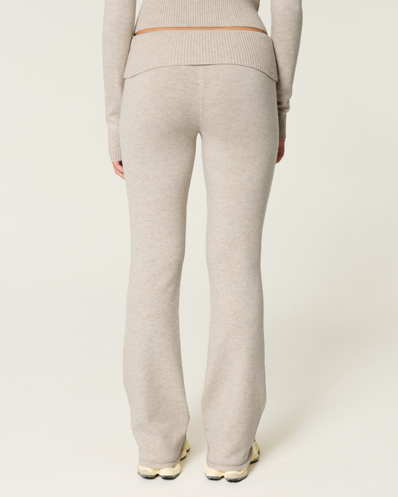 Gilly Hicks Cozy Sweater-Knit Foldover Waist Boot Pants
