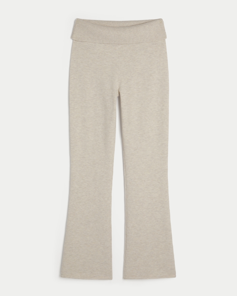 Gilly Hicks Cozy Sweater-Knit Foldover Waist Boot Pants
