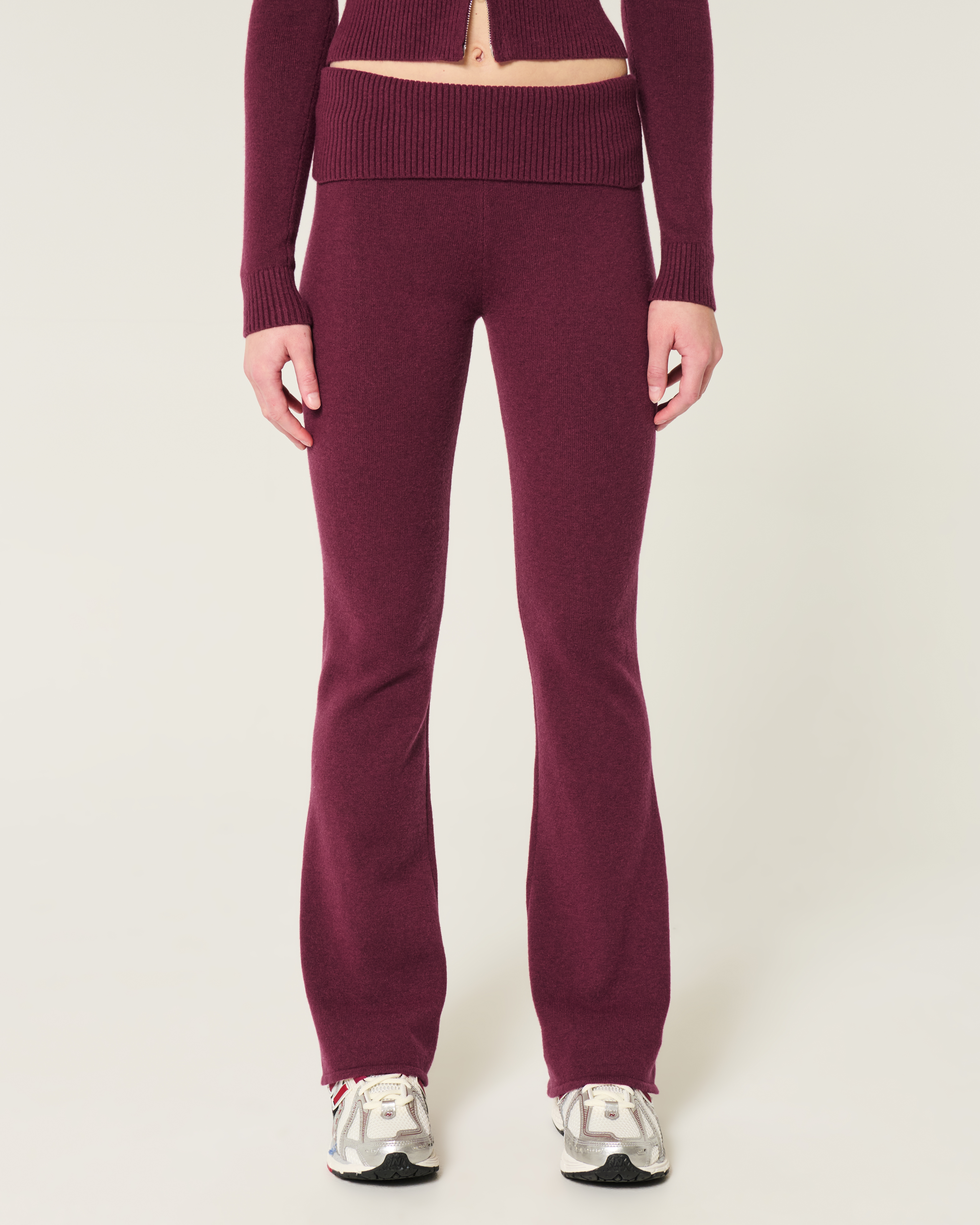 Gilly Hicks Cozy Sweater-Knit Foldover Waist Boot Pants
