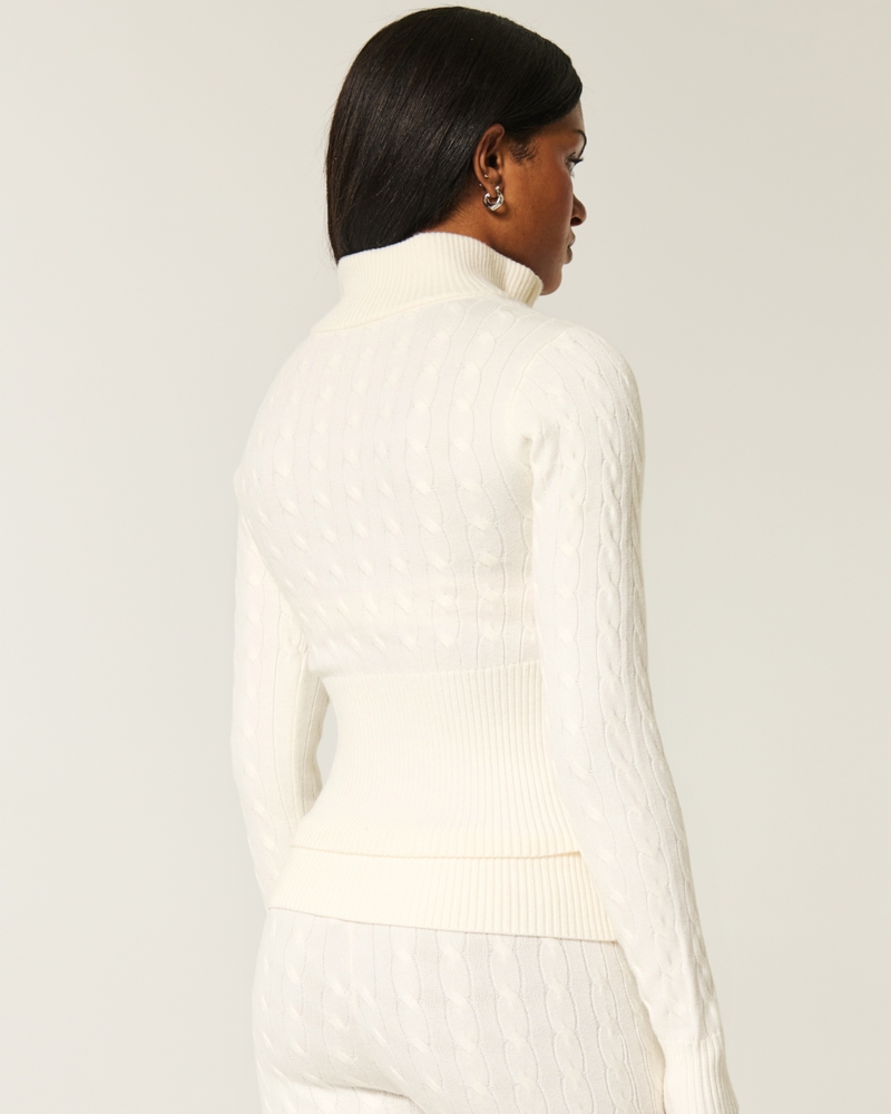 Gilly Hicks Cable-Knit Zip-Up Sweater