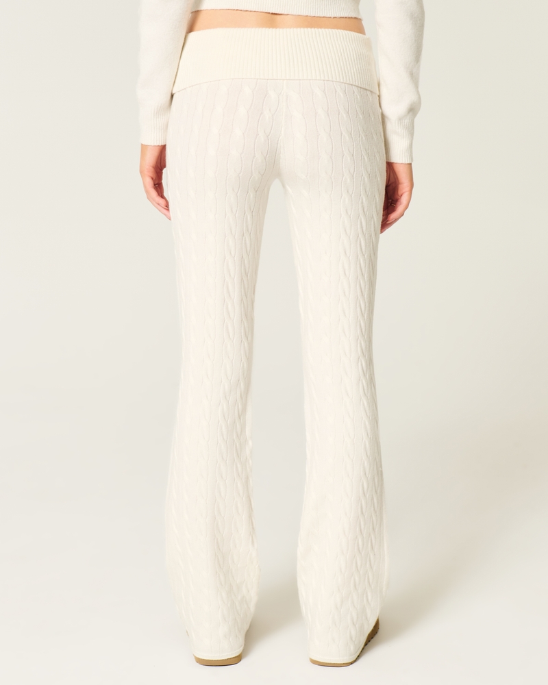 Gilly Hicks Cable-Knit Foldover Boot Pants