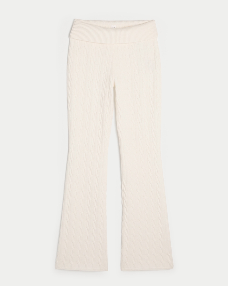 Gilly Hicks Cable-Knit Foldover Boot Pants