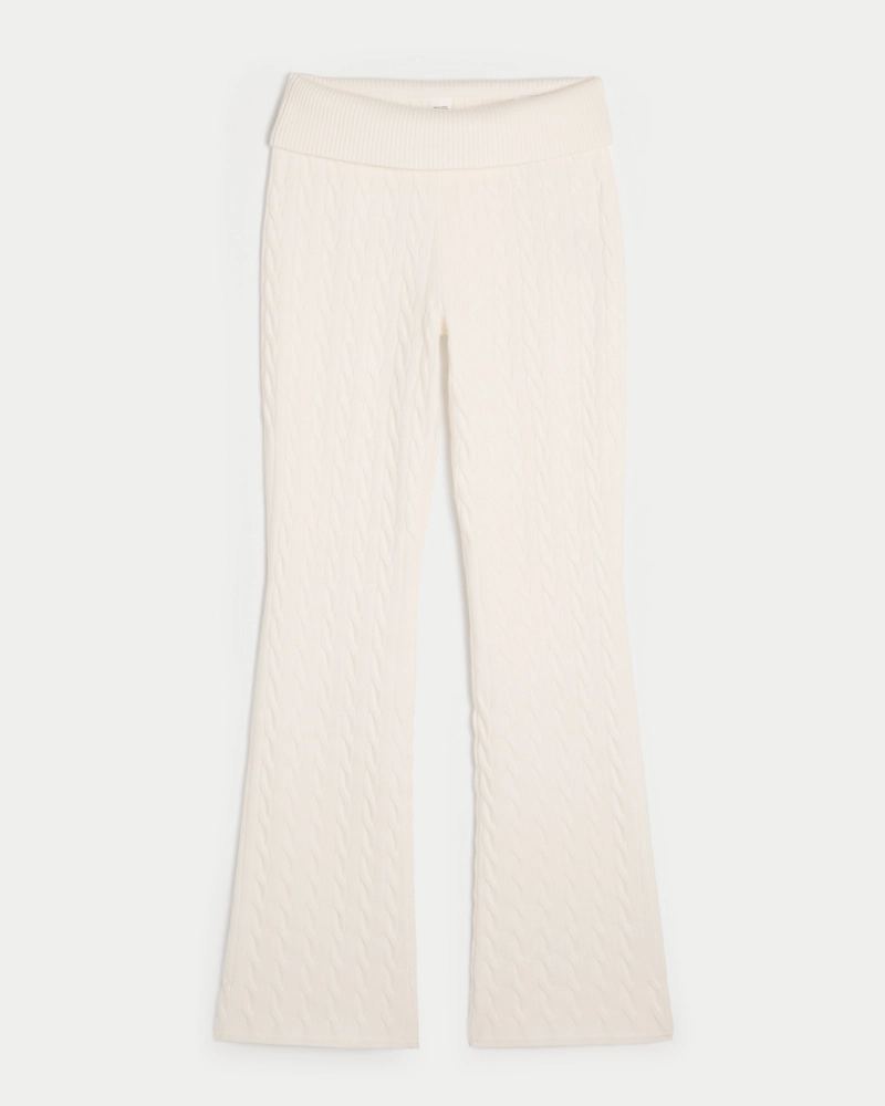 Gilly Hicks Cable-Knit Foldover Boot Pants