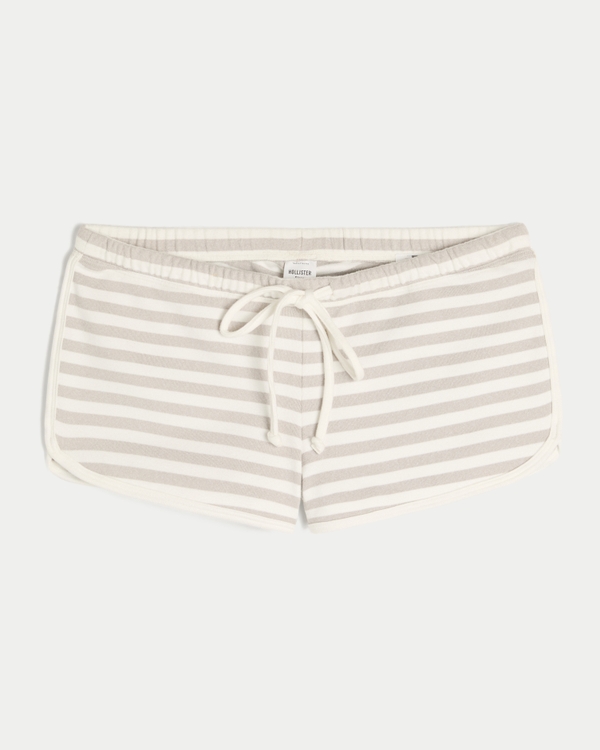 Gilly Hicks Cozy Tipped Mini Shorts, Light Grey Stripe view 1