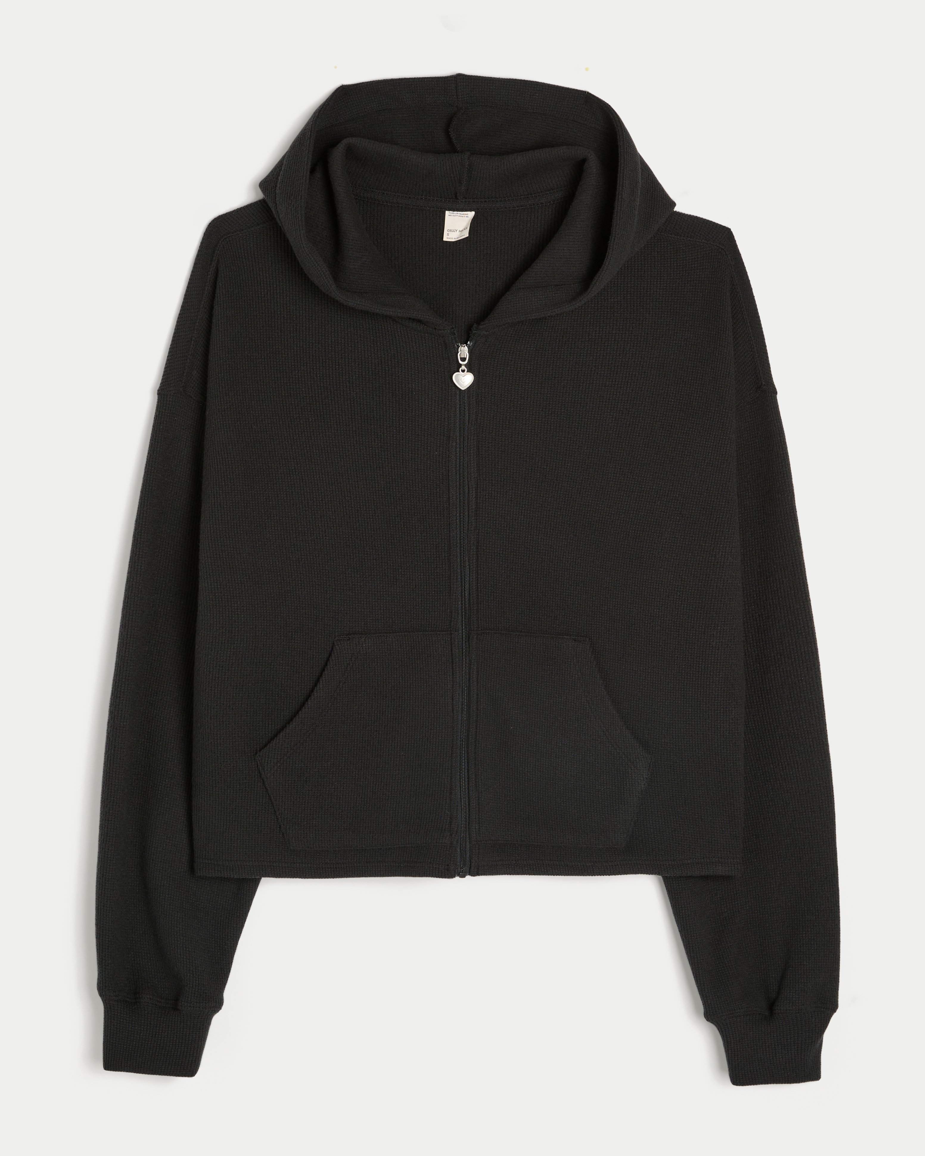Gilly Hicks Relaxed Waffle Zip-Up Hoodie