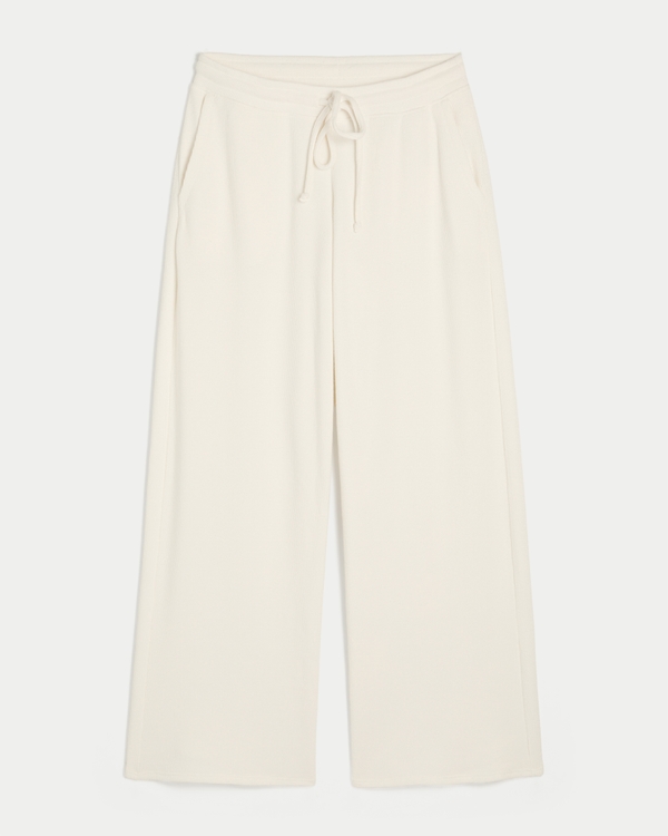 Gilly Hicks Waffle Straight Pants, Cloud White view 1