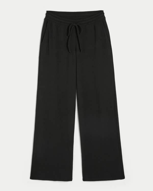 Gilly Hicks Waffle Straight Pants, Black view 1