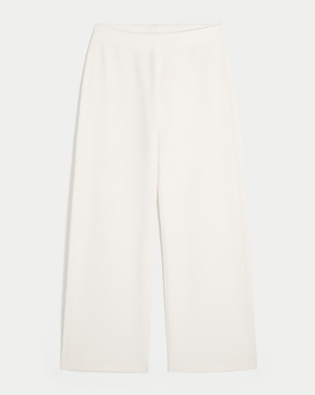 Hollister Gilly Hicks Heart Pointelle Straight Sweater-Knit Pants