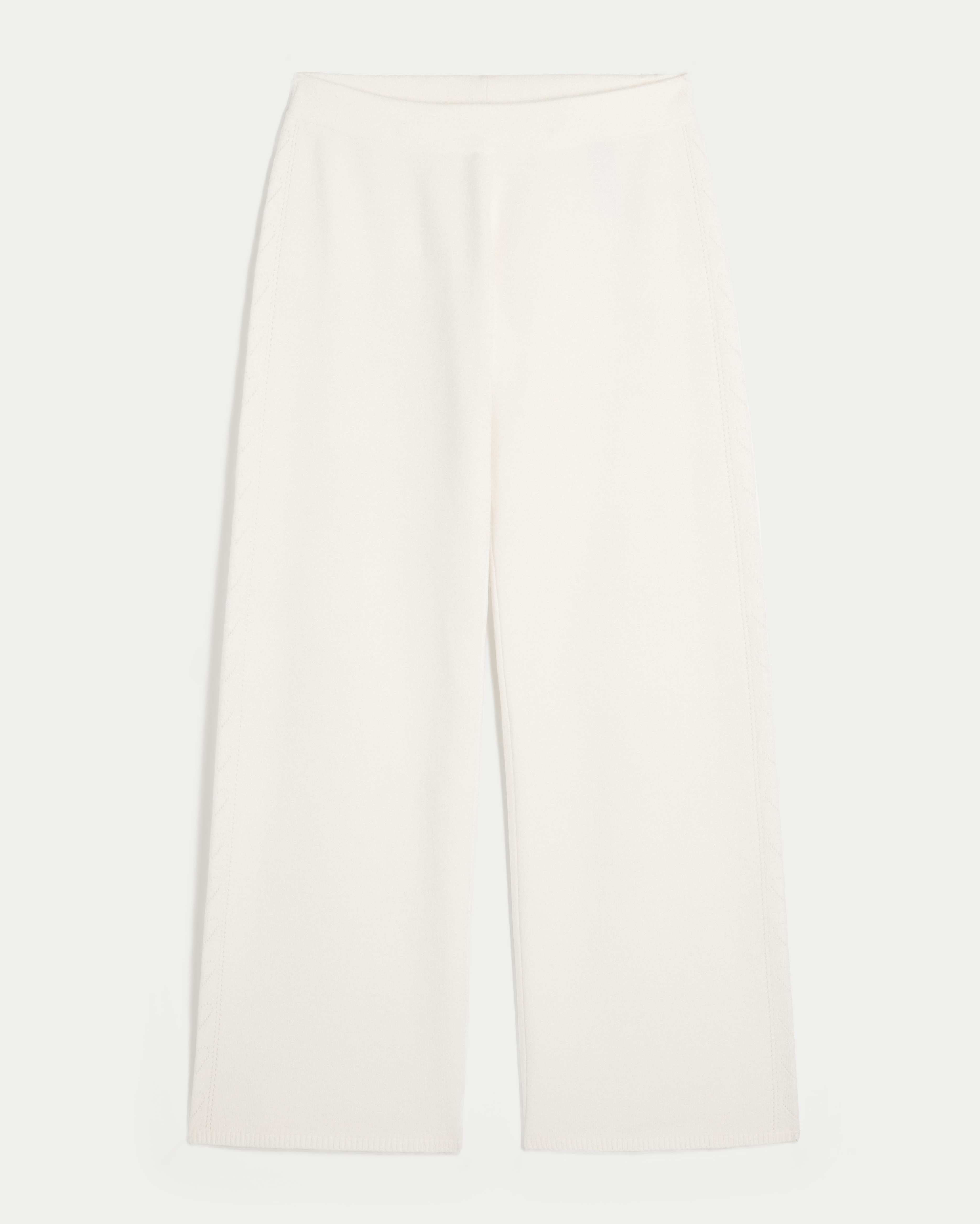 Gilly Hicks Heart Pointelle Straight Sweater-Knit Pants