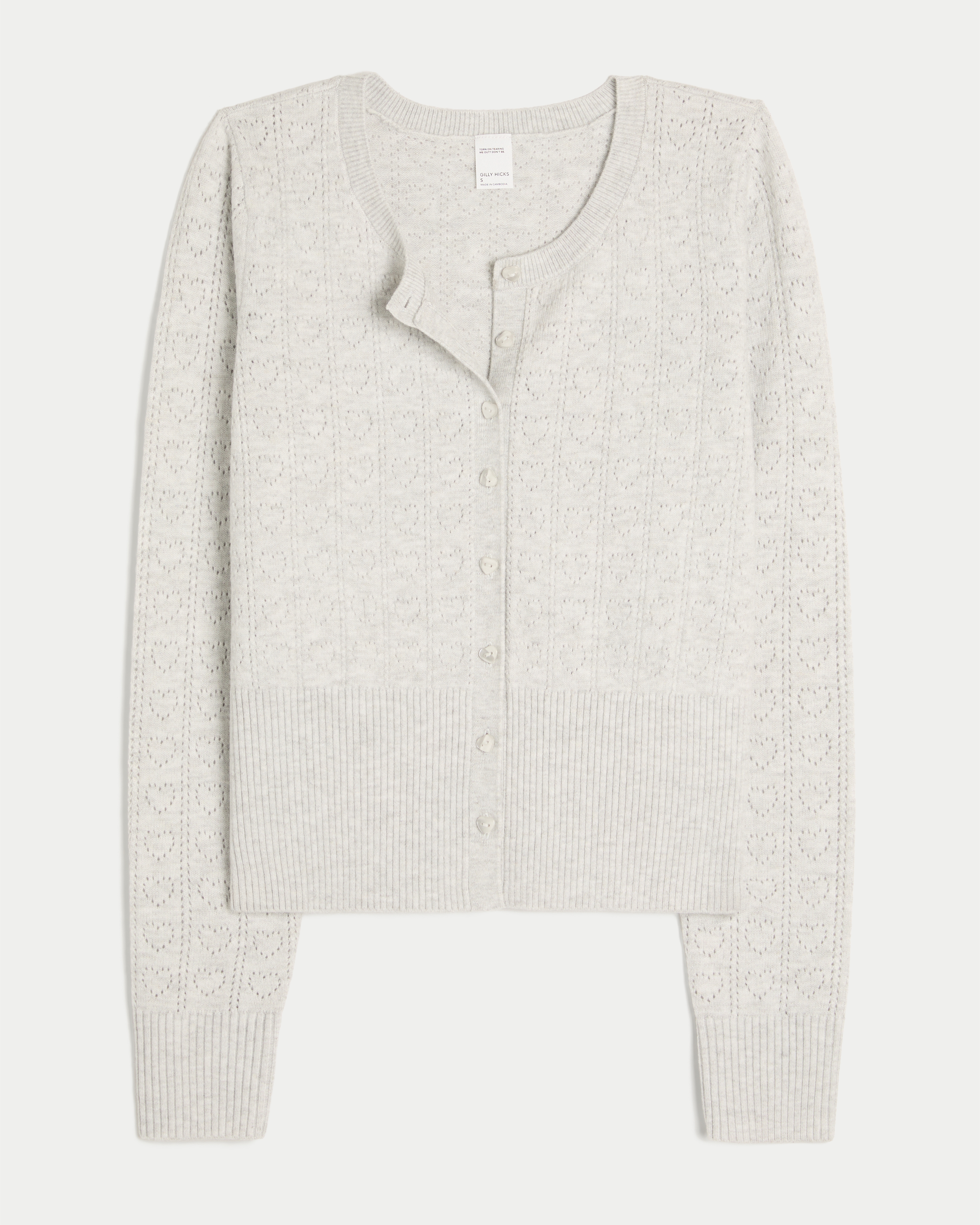 Gilly Hicks Heart Pointelle Cardigan