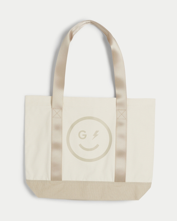 Gilly Hicks Canvas Logo Tote, Cream