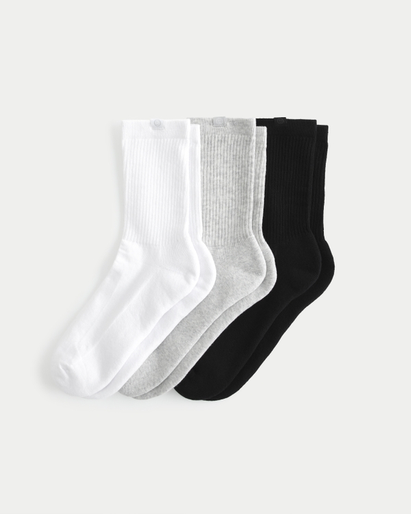 Women s Gilly Hicks Ribbed Crew Socks 3 Pack Hollister