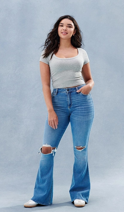 MIDSIZE HOLLISTER JEANS TRY ON / Trying Hollister Denim on a Size 14-16 