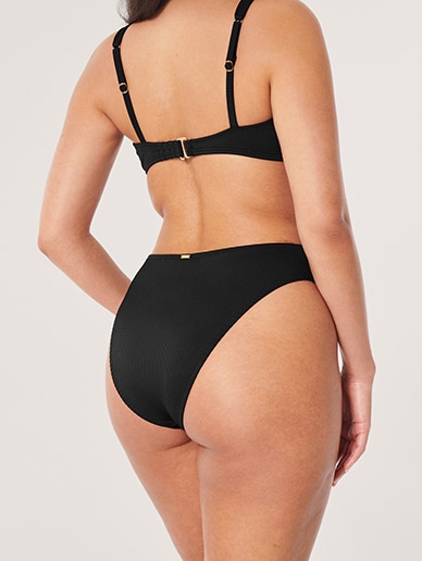 Womens High Cut Swimsuit Bikini Bottom in Semi Sheer Super ThinSkinz Black